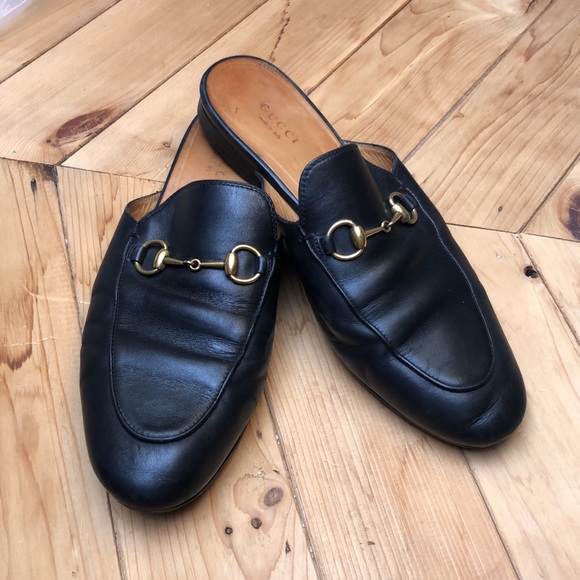 Gucci Shoes - Gucci Black Re-Soled Leather Slides w/ Buckle